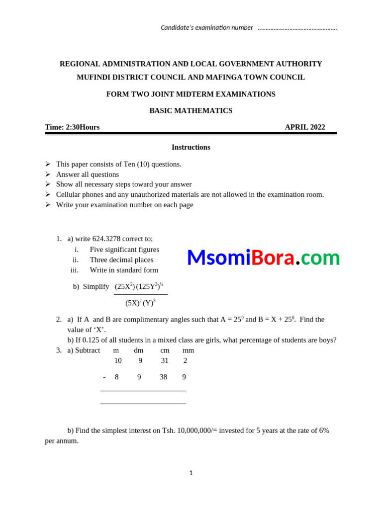 Basic Mathematiics II - Qns | PDF | Equations | Quadratic Equation
