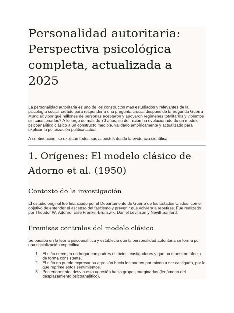personalidad autoritaria | PDF