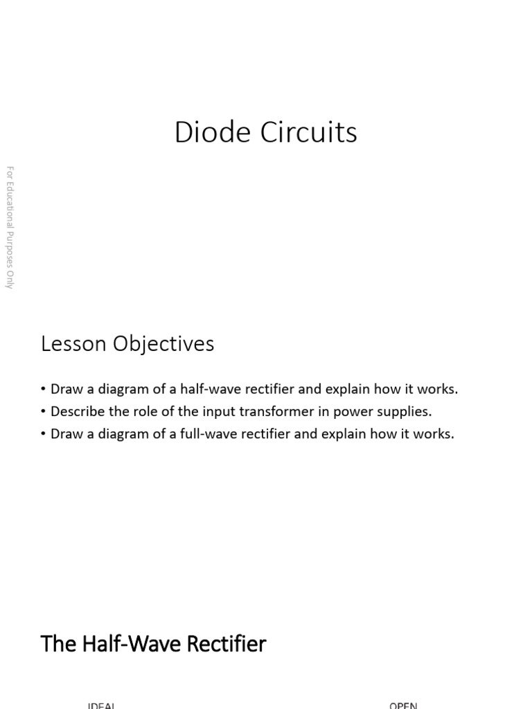 Lesson 1.2.1. Diode Circuits | PDF | Rectifier | Power Supply