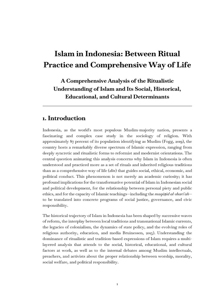 Islam in Indonesia - Between Ritual Practice and Comprehensive Way of ...