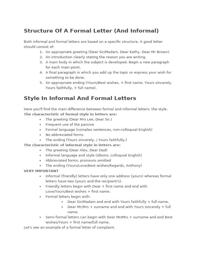 Structure Of A Formal Letter | PDF | Madam