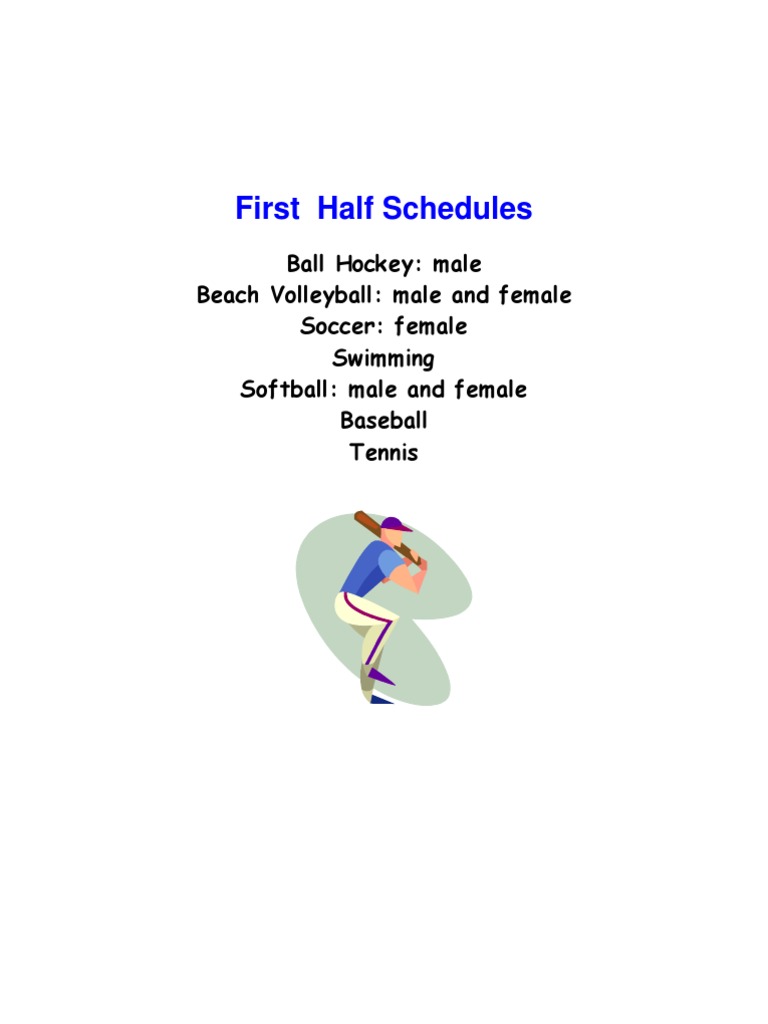 NL Summer Games Schedule First Half PDF Newfoundland And Labrador