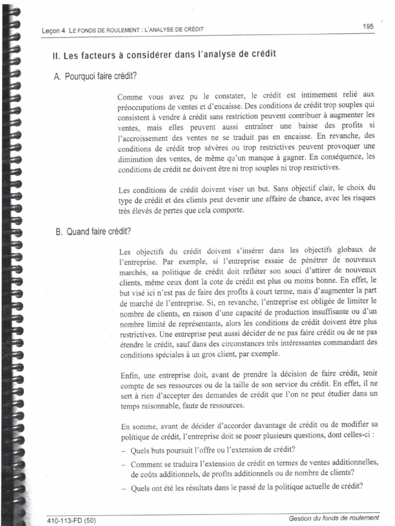 Facteurs a Considerer Analyse de Credit-2 | PDF