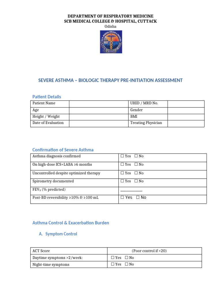 SCB_Severe_Asthma_Biologic_Preinitiation_Filled_Form | PDF