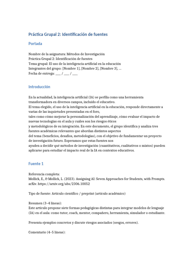Practica Grupal 2 IA en La Educacion | PDF | Inteligencia artificial ...
