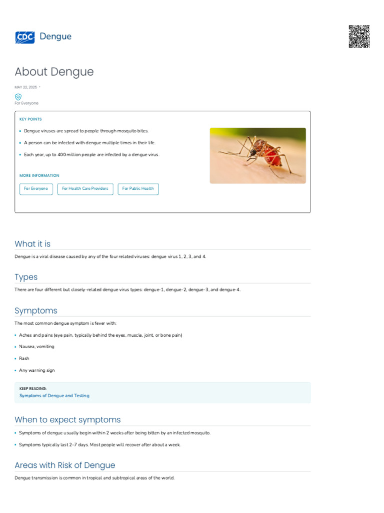 About Dengue _ Dengue _ CDC | PDF