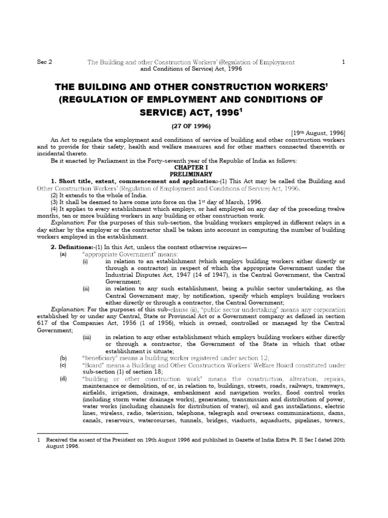 Building and Consrtuction_Act (1) | PDF
