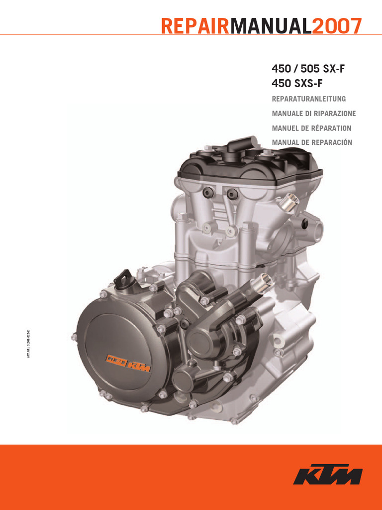 KTM RF4 450 SXF 2007-2011 Engine Manual | PDF | Electrical Connector ...