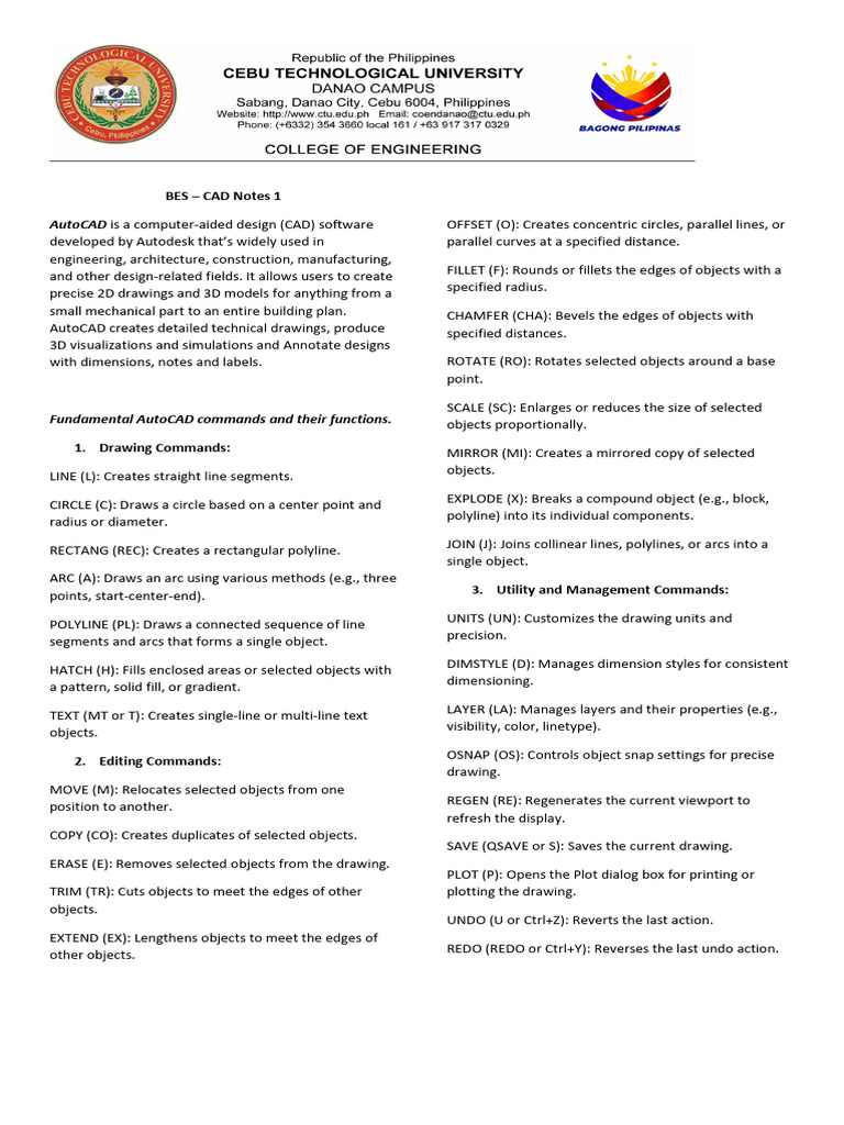 BES CAD Notes 1 Overview | PDF | Computer Aided Design