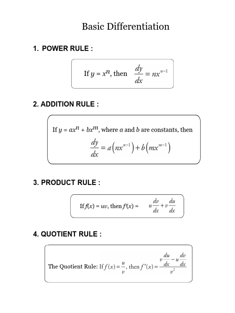 Basic Differentiation-1 | PDF | Differential Calculus | Elementary ...