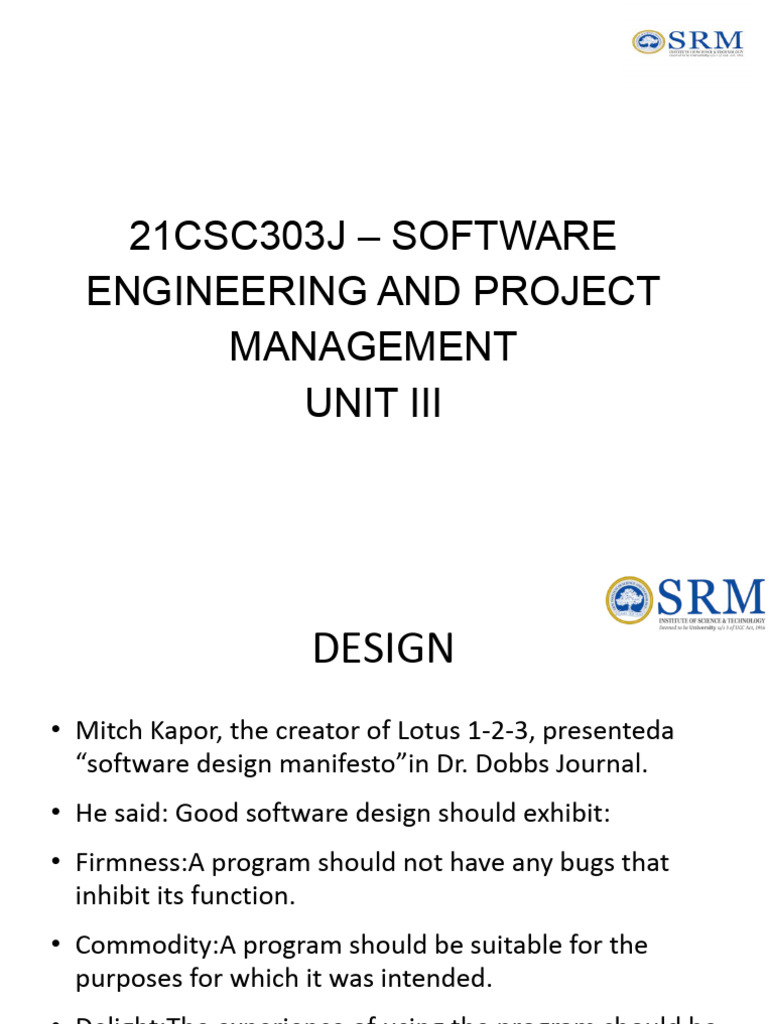 21csc303j - Unit - 3 Software Engineering and Project Management ...