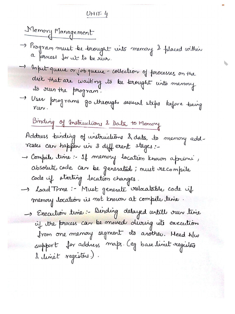 Unit-4 Os Handwritten Notes | PDF