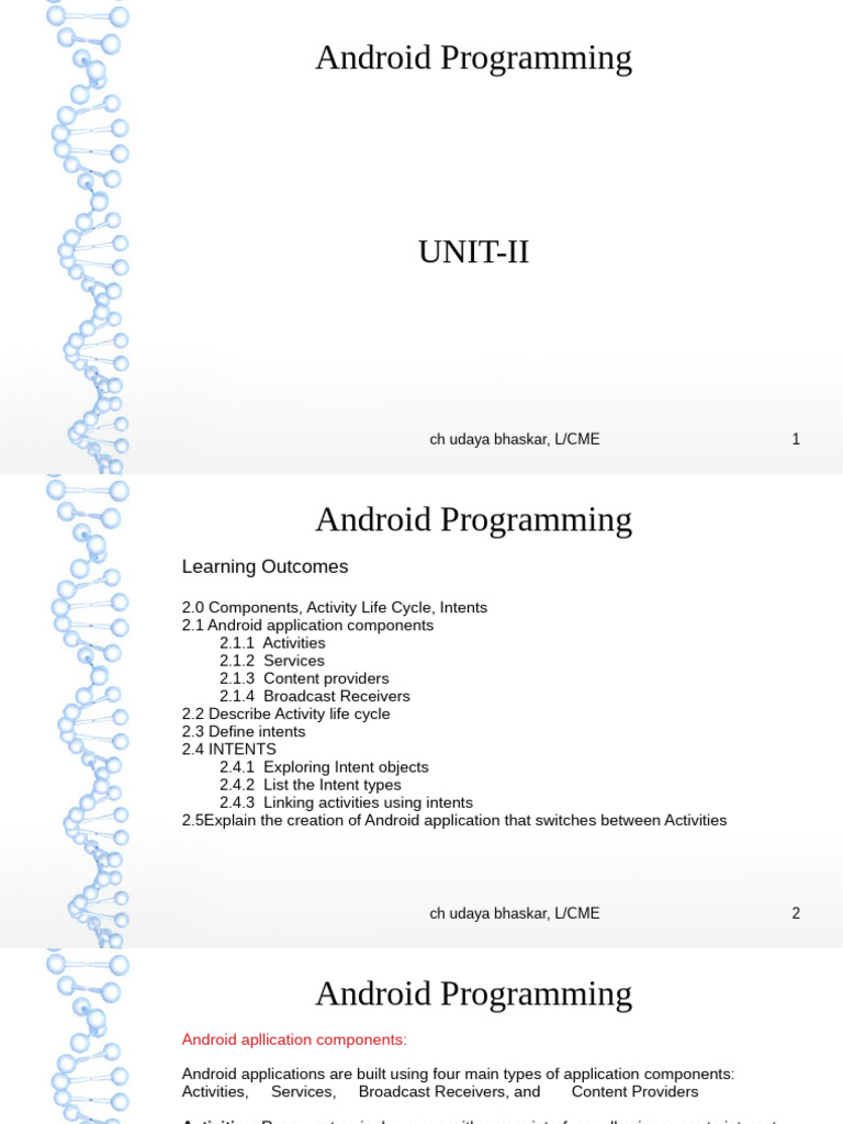 Cme Android Unit2 (1) | PDF | Mobile App | Android (Operating System)