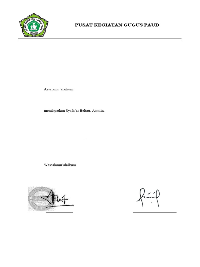 07-Undangan Prapleno Pengurus Pkg & Gugus | PDF