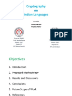 Cryptography On Indian Languages: Dindayal Mahto Dindayal Mahto MT/IS/1009/10