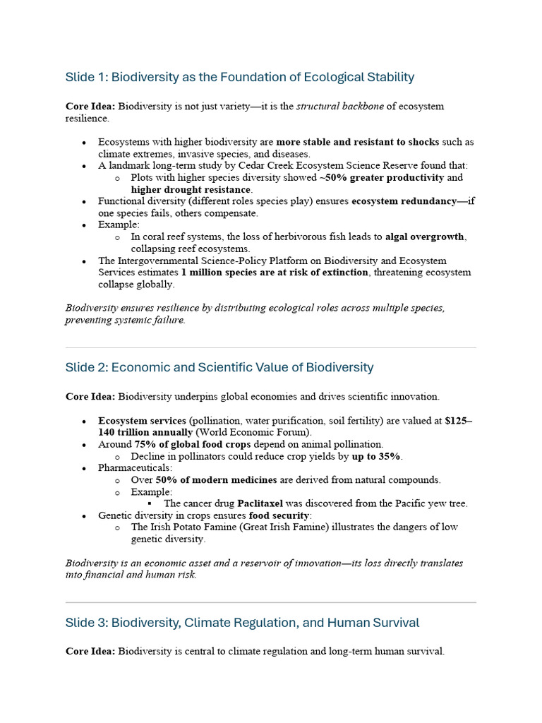 Importance of Biodiversity | PDF | Biodiversity | Ecosystem