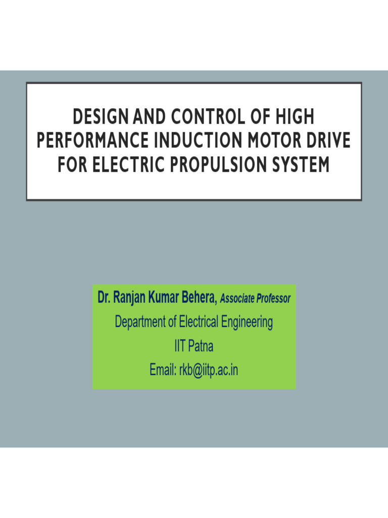 Design and Control of High Performance Induction Motor Drive for ...