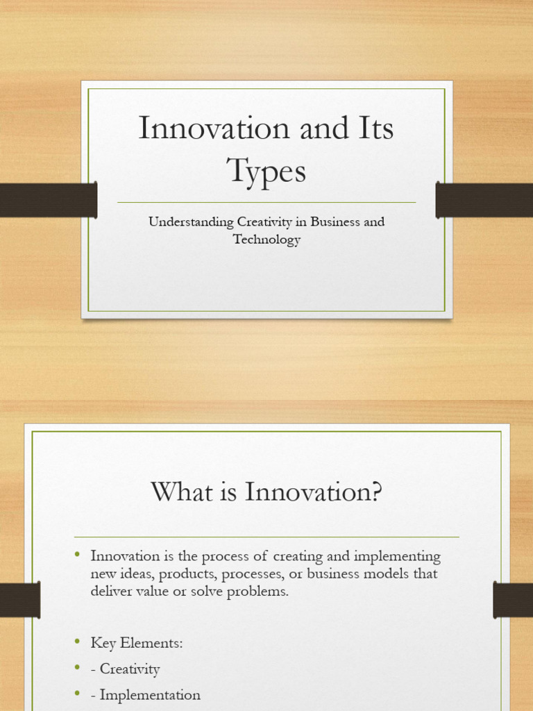 Innovation and Its Types | PDF