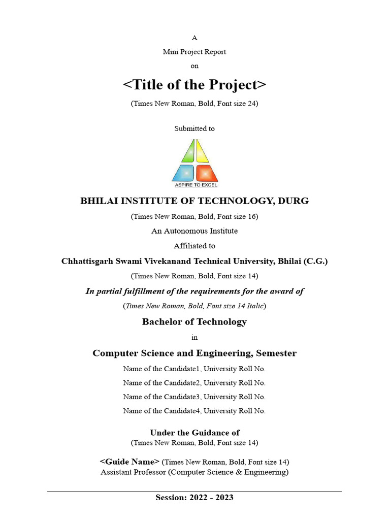 3-4th Sem Mini Project Front Page.docx | PDF