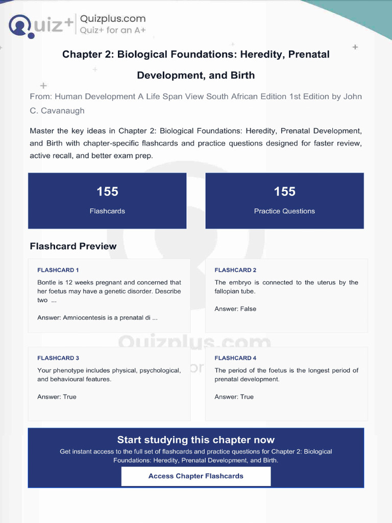 Flashcards for Chapter 2 Biological Foundations Heredity Prenatal ...