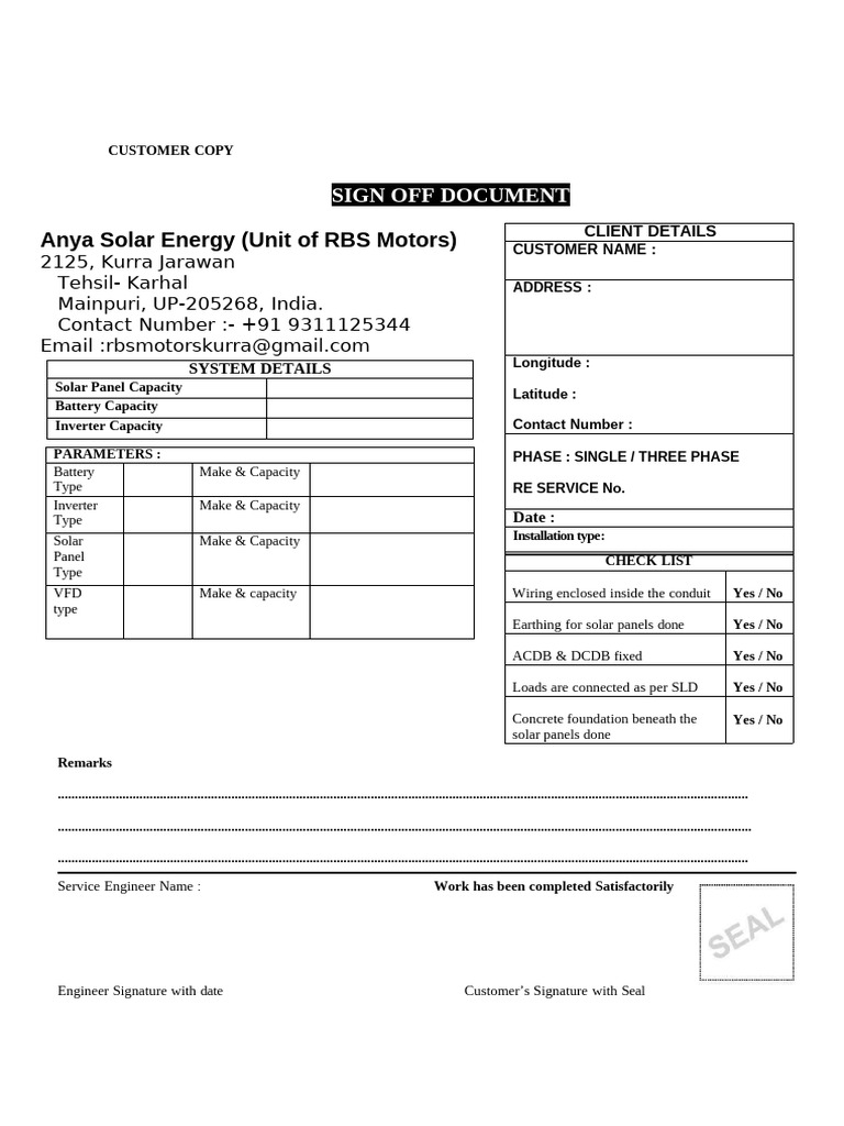 Anya Solar Site Handover | PDF | Solar Panel | Manufactured Goods