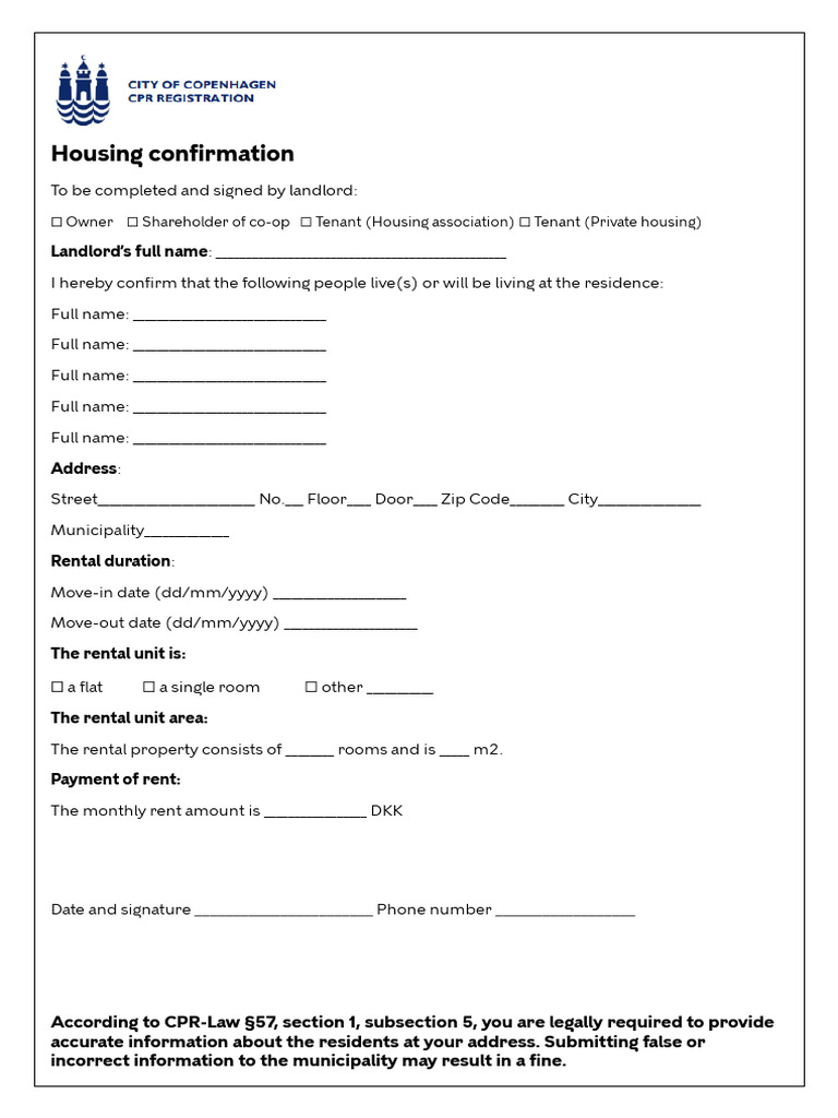 Housing Confirmation | PDF