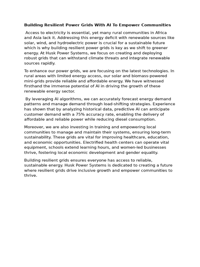 Building Resilient Power Grids | PDF