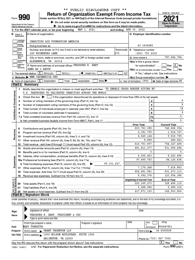 EXTERNAL VIEW CAF America FY22 Form 990 Public Inspection Copy | PDF ...