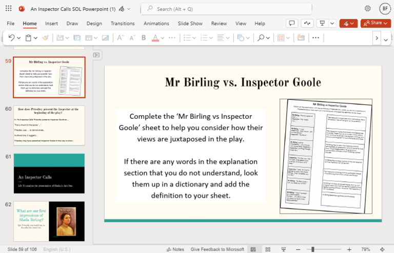 An Inspector Calls SOL Powerpoint (1).Pptx | PDF