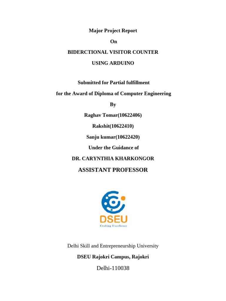 Bidirectional Visitor Counter Project Report (Autosaved) | PDF ...