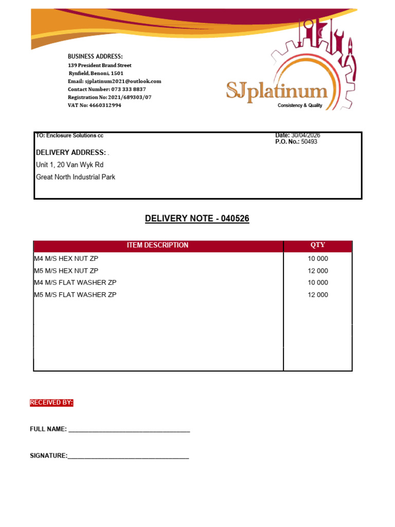 d Note Po50493 | PDF