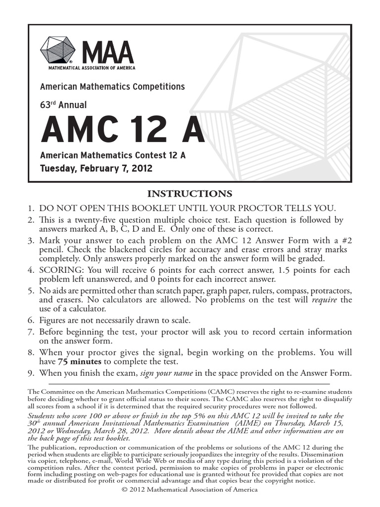 AMC-12-Problems-2012-2018 (1) | PDF | Mathematics