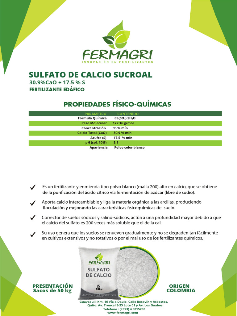 Sulfato de Calcio Sucroal | PDF