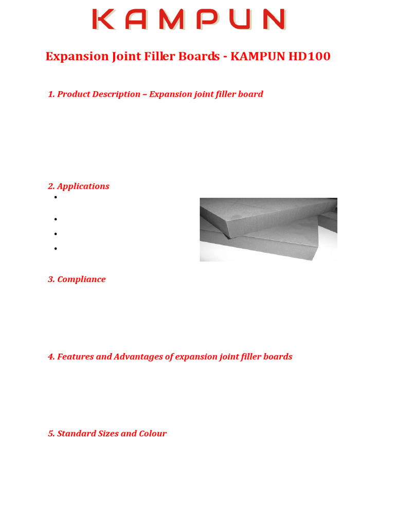 Expansion Joint Filler Board | PDF | Polyethylene | Concrete
