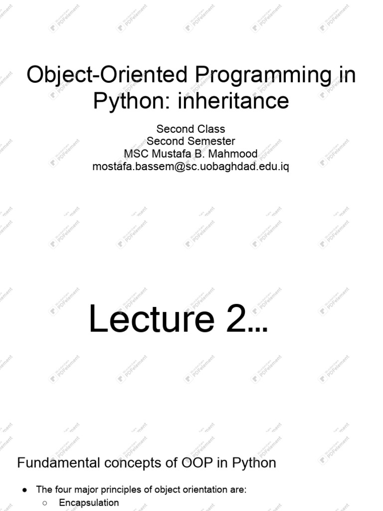 OOP 2_0 | PDF | Object Oriented Programming | Inheritance (Object ...