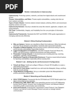Comprehensive Cybersecurity Course Notes | PDF