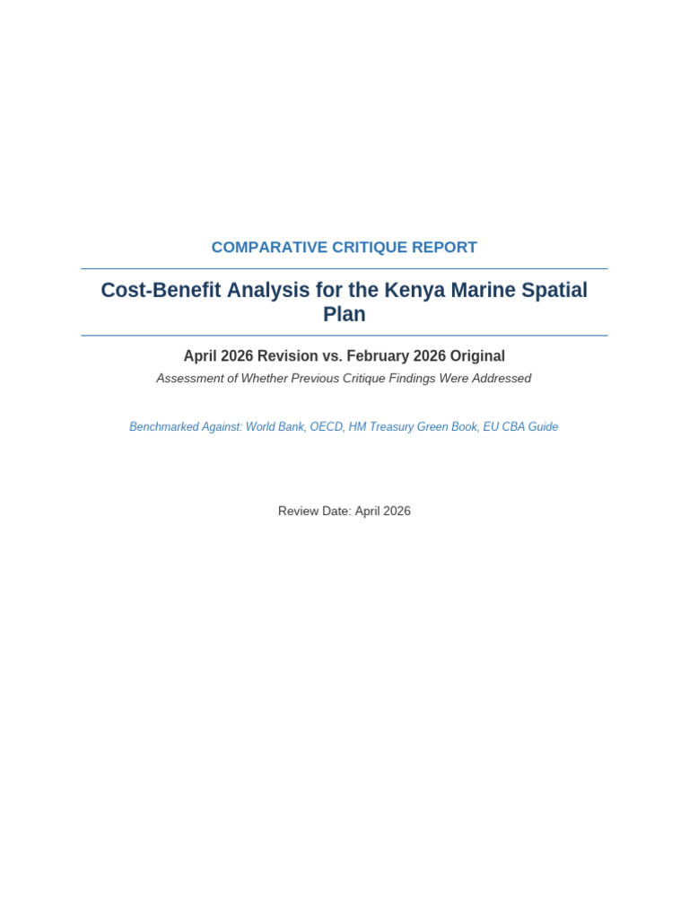 CBA Comparative Critique Apr2026 vs Feb2026 (KMFRI) | PDF | Cost ...
