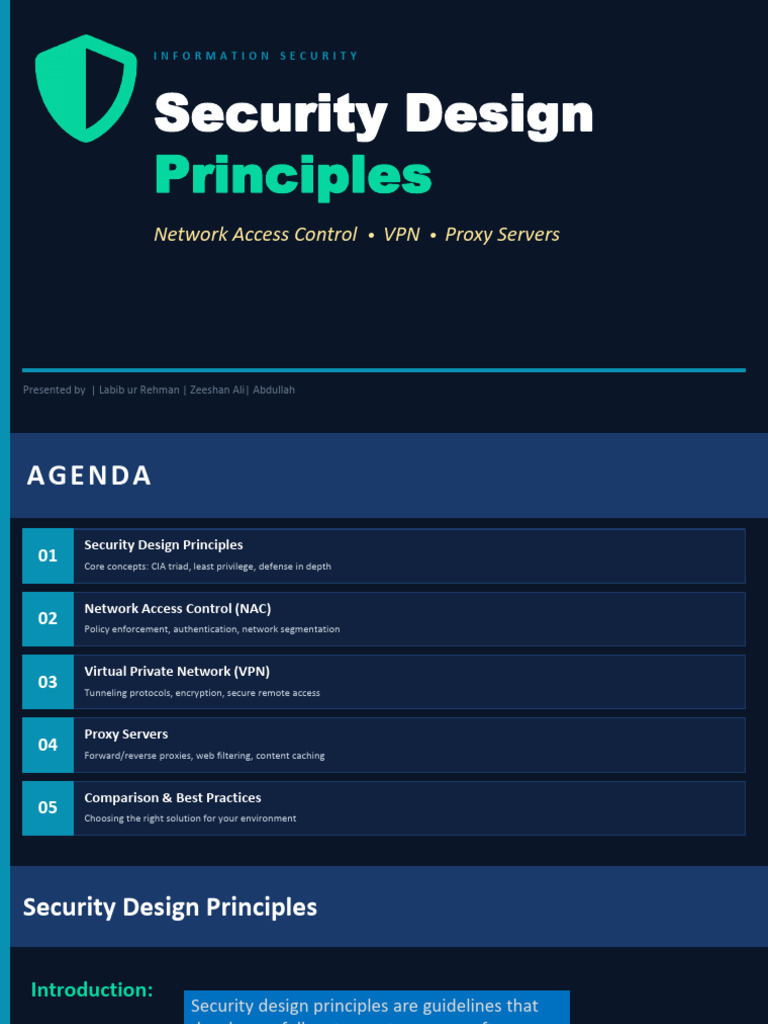Security_Design_Principles | PDF | Proxy Server | Virtual Private Network