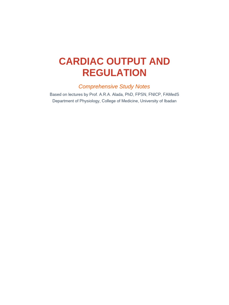 cardiac_output_notes | PDF | Heart | Vein