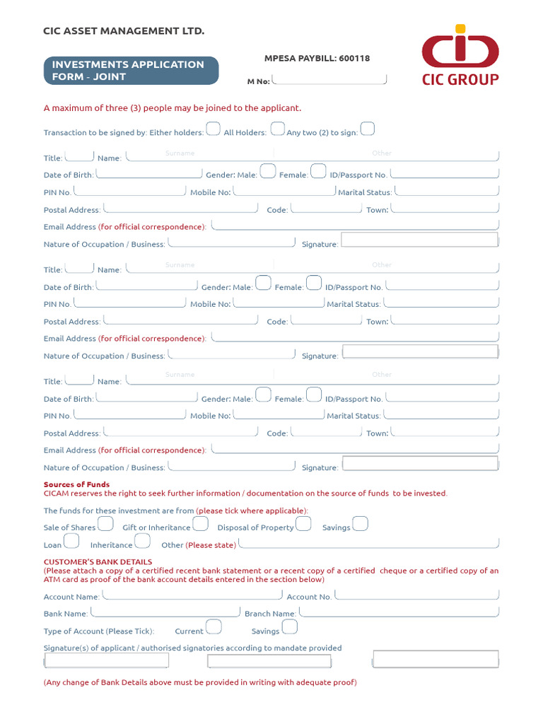 Joint Application Form | PDF | Cheque | Banks