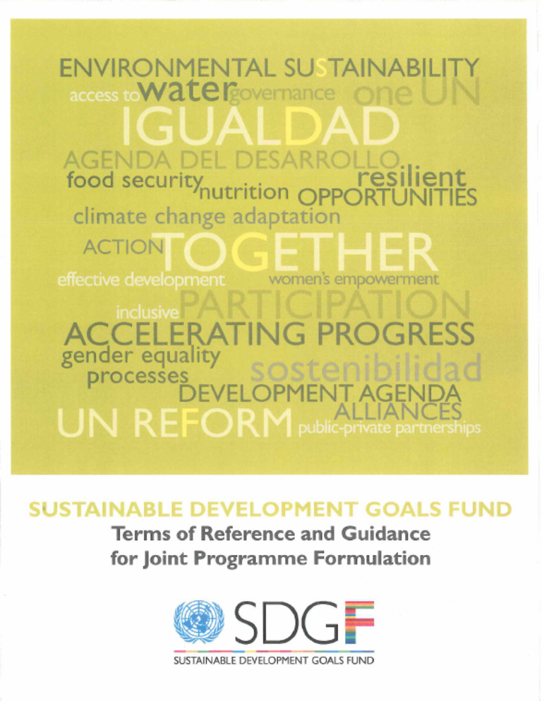 SDG-F-ToRs (1) | PDF | Millennium Development Goals | Governance