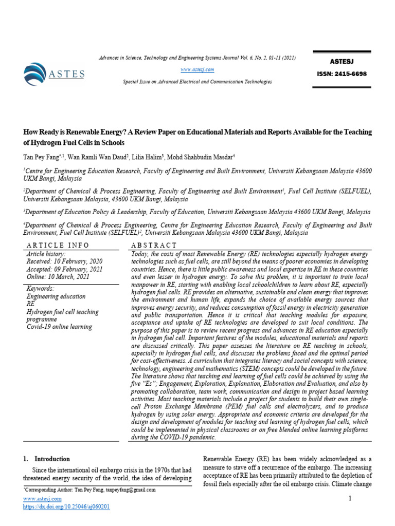 A Review Paper on Educational Materials and Reports Available for the ...