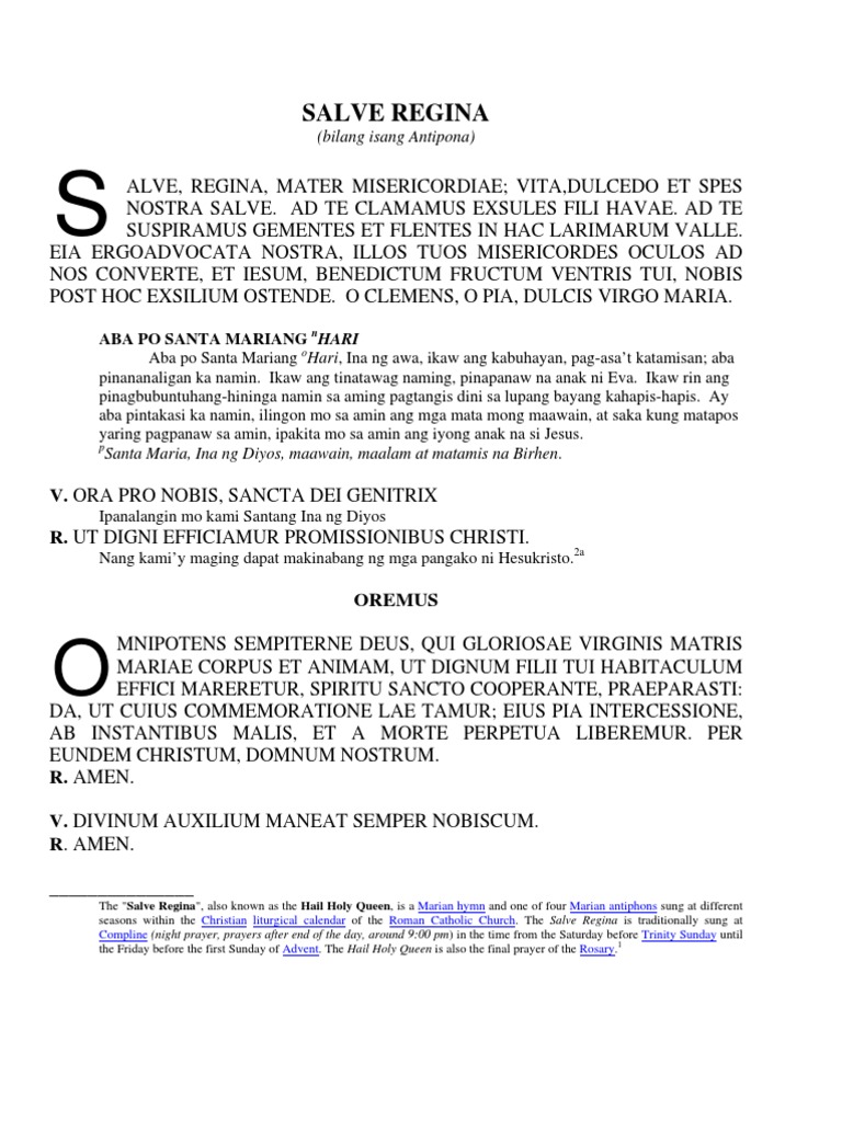 SALVE REGINA-Annotated With Music Sheet | Gregorian Chant | Prayer