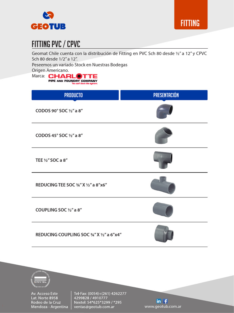 Catalogo Fitting Geotub | PDF