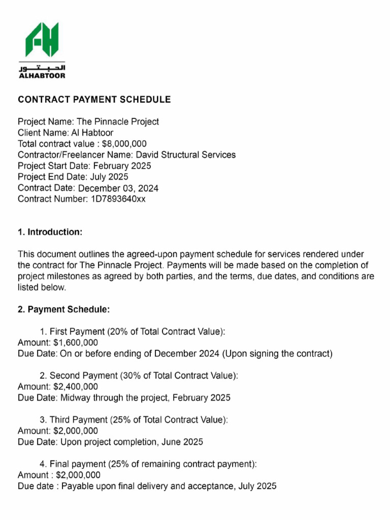 Payment Schedule | PDF