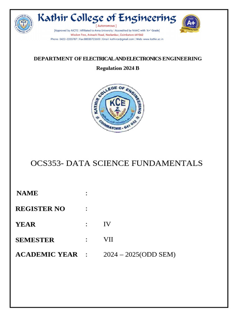 Lab Manual Final Copy | PDF | Data Analysis | Statistical Analysis
