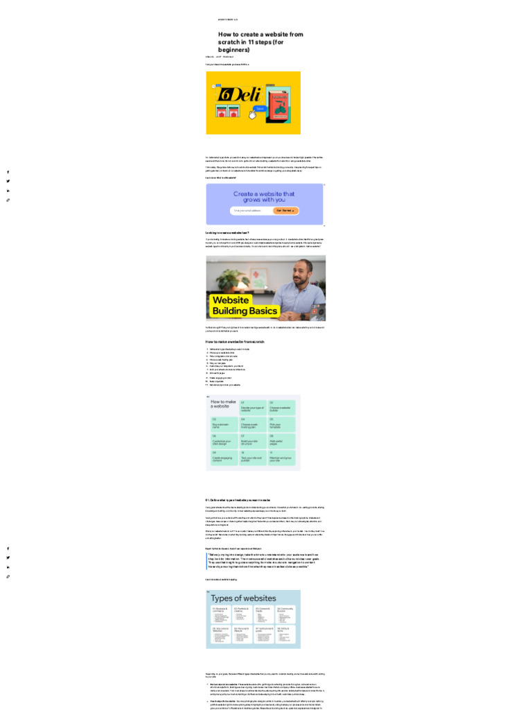 How to Create a Website From Scratch in 11 Steps (for Beginners) | PDF ...
