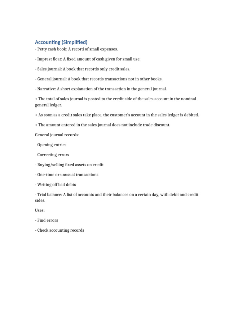 Simplified Accounting Notes | PDF