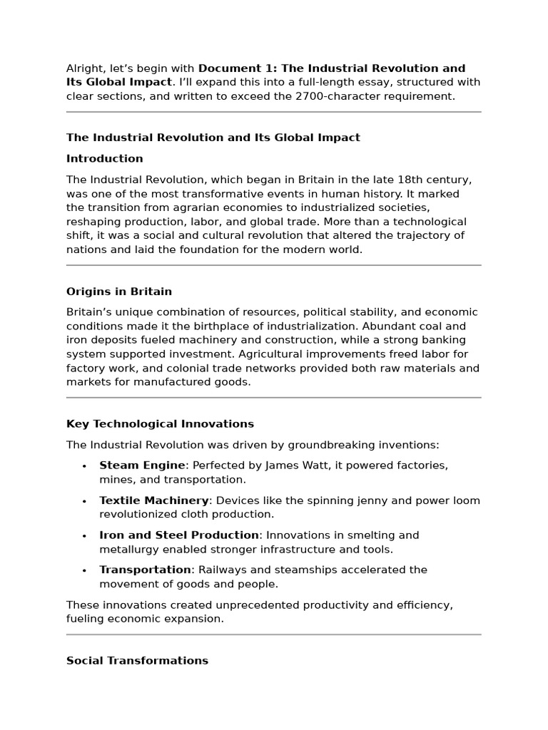 01 The Industrial Revolution and Its Global Impact | PDF | Industrial ...