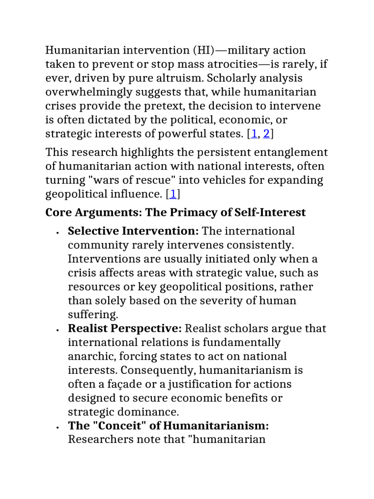 Humanitarian Intervention | PDF | Responsibility To Protect | Just War ...